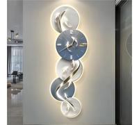 Modern Wall Clock Entrance Decoration with LED Lights, 3D Spiral Design Wall Decorations Suitable for Living Rooms, Bedrooms, and Offices(Blue,Medium)