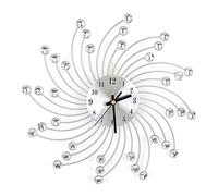 Modern Wall Clock Made of Silver Metal with Decoration, Wall Clock Metal Modern, Wall Clock for Home and Office