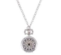 Modern Wall Clock, Minimalist Desk Clock, Silver Plated Pendant Watch Chain Clock Watch Necklace Pocket Watch, Silver