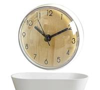 Modern Wall Clock Suction Cup - Non Ticking Small Waterproof Clock | Cute Round Wall Mounted Clocks For Kitchen Bathroom Living Room Office Desk Shelf