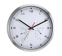 Modern Wall Clock with Battery Operation, Temperature and Humidity Display, Silent Mechanism for Peaceful Living