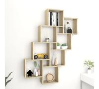 Modern Wall Cube Shelf Floating Storage Wall Shelf Engineered Wood vidaXL