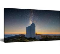 Modern Wall Decor Art Night Starry Sky Above The Astronomical Observatory The Volcano Wall Decorations Farmhouse Artwork Painting forLiving Room Hotel Bedroom Dining Room Home Unframed 12x16 inch