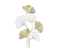 Modern Wall Decor Leaves Metal Art Natural Pattern Accent Piece Golden Indium