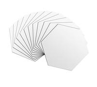 Modern Wall Decoration, Acrylic for Bathroom, Living Area, Self-Adhesive, Moisture-Resistant, Durable, Versatile, Decorative Hexagon Tiles, 12 Pieces (Silver, One Size)