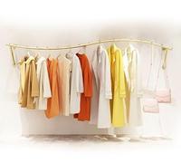 Modern Wall Display Rack for Clothing Store 150cm Industrial Boutique Clothing Showcase Stylish Retail Wall Shelving Unit for Fashion Merchandising