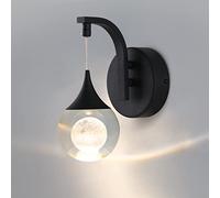 Modern Wall Lamp Fixtures, Indoor Moon Crystal Wall Sconces, 5W LED Dimmable Wall Lights for Bedroom Bedside Living Room Corridor Hallway, Sand Black Made in China