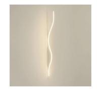 Modern Wall Lamp Nordic Simple Twisted Linear Wall Light Ultra Thin Metal Strip with Acrylic Shade LED Wall Sconce for Corridor Lighting(White,100CM)