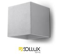 Sollux Lighting Quad Aluminium Grey 1 Light Classic Wall Light