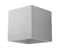 Quad Grey Wall Lamp: Modern Loft Design, Up/Down Square Shape, G9 Socket