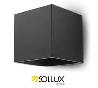 Modern Wall Lamp QUAD Black Aluminium Square G9 Led SOLLUX LIGHTING Living room