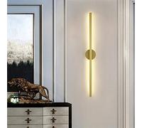 Modern Wall Lamp Simple Linear Led Black Lights Background Bedroom Bedside Sconces for Kitchen Island Study Reading Hotel Corridor Foyer Hallway (Size : Warm Light, Co(GOLD-100CM,Warm light)