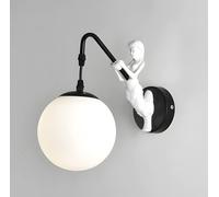 Modern Wall Light Fixture for Hallway Corridor Mermaid Wall Sconce | Light Unique Artistic Clear Water Glass Mid-Century Wall Lamp for Bedroom Living Room Hallway Vanity(Black-white Glass)