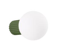 SOLLUX lighting Wall Lights LED - Indoor Wall Lamp - Bedroom Living Room Hall - Decorative - Aluminium and Glass - 1-Light - LED Bulb - Olive Green Halo