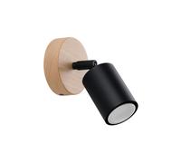 Modern Wall Light VERDO Steel Black/Wood GU10 LED SOLLUX LIGHTING