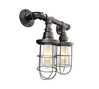 Modern Wall Lights Wall Lamp Indoor Wall Sconces Vintage Industrial Water Pipe Steampunk Rustic Metal Wire Cage Wall Farmhouse Lighting Fixture Cafe Bar Restaurant Wall Mount Light