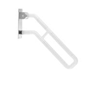 Modern Wall Mount Folding Stair Railing Grab Bar - Indoor/Outdoor il for Shower Steps & Corridors - Space-Saving White 25.6" Stair Handle & Banister Support