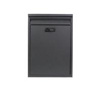 Modern Wall Mount Locking Mailbox Outdoor Secure Delivery Drop Box Rain Protection Letters Packages (Black 42x29x11.5cm)