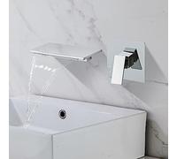 Modern Wall-Mount Mixer Tap Sink Faucet Mixer Waterfall Bath with Large Shelf Platform Matte Black White Basin Faucet
