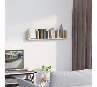 Modern Wall Mount Storage Shelf CD Media Storage Rack Wooden Unit 4 Cubes