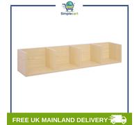 HOMCOM Wall Mounted Storage Shelf With Compartments Natural Wood Colour, Brown