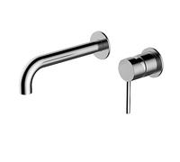 Modern Wall-Mounted Black Brass Bathroom Faucet with Concealed Design 2-Hole Single Handle Cold and Hot Dual-Control Basin Tap(Chrome)