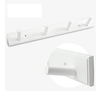 Modern Wall-Mounted Coat and Hat Rack White Wooden Entryway Hooks with 4-8 Hook Options Easy Assembly for Hanging Clothes Jackets Bags and Purses
