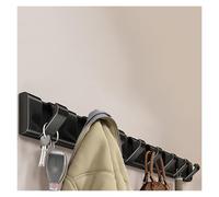 Modern Wall Mounted Coat Rack - 3/4/5/6/7/8 Hooks Retractable Design for Hanging Towels Clothes Keys Hats Available in Black/White/Gray (60.7cm/23.8in)
