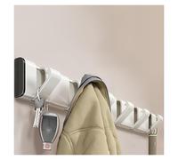 Modern Wall Mounted Coat Rack with Retractable Hooks - Stylish Coat Hanger for Towels Clothes Keys Hats - Available in White Gray Black (45.4cm/17.8in)