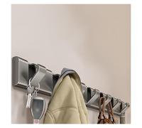 Modern Wall Mounted Coat Rack with Retractable Hooks - Stylish Storage for Towels Clothes Keys Hats - Available in White Gray Black (52.9cm/20.8in)
