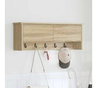 Modern Wall-Mounted Coat Rack with Shelf and Hooks Engineered Wood vidaXL