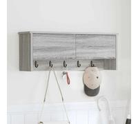 Modern Wall-Mounted Coat Rack with Shelf and Hooks Engineered Wood vidaXL