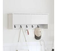 Modern Wall-Mounted Coat Rack with Shelf and Hooks Engineered Wood vidaXL