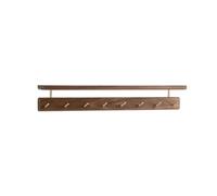 Modern Wall Mounted Coat Rack with Shelf - Handcrafted Solid Black Walnut Wood, 10 100% Pure Copper Hoo, Sk Minimalist Design, 78cm - Perfect for Entryway and Home nizat