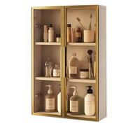Modern Wall Mounted Double Glass Door Cabinet with 2 3 Tiers for Bathroom Laundry Room Kitchen or Office Storage 60 75cm Tall Utility nizer Display Rack