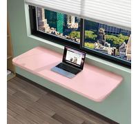 Modern Wall-Mounted Floating Desk Space-Saving Folding Table for Small Spaces Drop-Leaf Design for Home Office Study Laundry Kitchen Pink 52x24cm (20x9in)