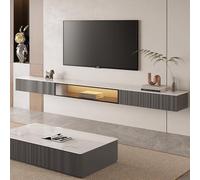 Modern Wall Mounted Floating TV Stand Shelf - Stylish Space-Saving Storage Solution with Multiple Compartments for Living Room & Entertainment Center Contemporary Design