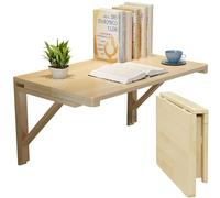 Modern Wall Mounted Folding Desk Wooden Floating Study Table for Bedroom Kitchen & Balcony Compact Laptop Desk 31.4x15.7in Space Saving Solution