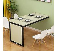 Modern Wall Mounted Folding Dining Table with Foldable Support Pole Ideal for Dining Room Kitchen Bedroom and Bar Areas Sl esign with Straight Handle Space Saving and Stylish (Black)