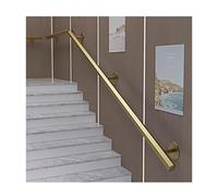 Modern Wall Mounted Handrail for Elderly & Kids, Indoor Outdoor Stairs Heavy Duty Metal Barrier Railing Complete Kit(Gold,1.4m/4.6ft)
