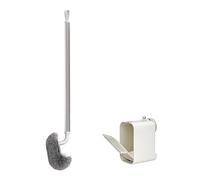 Modern Wall Mounted Toilet Brush Set with Comfort Handle & Auto Opening Lid Designs Easy to Use for Bathroom Toilet Brush Owner