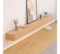 Modern Wall Mounted TV Cabinet Floating TV Stand with Doors & Ders Ample Sto Unit for Living Room & Bedroom All Wood Design 200cm Long & Functal