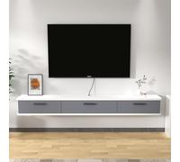 Modern Wall-Mounted TV Stand - 70.9" Floating Entertainment Center with Flip Door and Storage - Elegant White Design for Living Room Space-Saving Contemporary Furniture