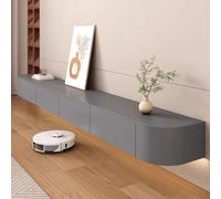 Modern Wall-Mounted TV Stand, Spacious Multi-Storage for TVs Up to 65", Stylish White Media Console, Space-Saving Entertainment Solution, 160 x 20 x 24 cm