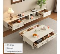 Modern Wall-Mounted TV Stand with Cabinets, Space-Saving Floating TV Console for Home Entertainment, Elegant White, 140 cm Long
