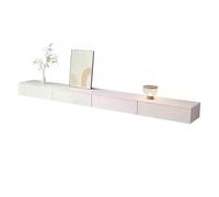 Modern Wall-Mounted TV Stand with Storage Drawers, White Floating Entertainment Unit, Stylish Living Room Media Console, Sleek Design for Space-Saving Home Decor.