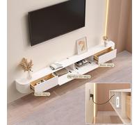 Modern Wall-Mounted TV Stand with Storage, Rustic Contemporary Media Console, 120 cm White Entertainment Center - Perfect for Living Room nization