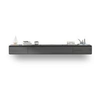 Modern Wall-Mounted TV Unit, Floating Media Console with 2 Drawers, Slim Gray TV Cabinet for Small Spaces, Stylish Under TV Storage Shelf (160cm)