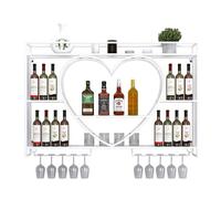 Modern Wall Mounted Wine Rack Metal Wine Bottle Holder Iron Display Stand with Shelves Stylish Wine Storage for Home White 47in Wine Perfect for Wine Lovers