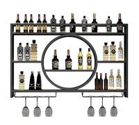 Modern Wall Mounted Wine Racks,Bar Wine Rack,Metal Wine Bottle & Glass Rack Bar Unit Floating Shelves,Iron Display Stand Wine Holder,Bar Storage Rack,For Living Room Restaurant Background Decoration (